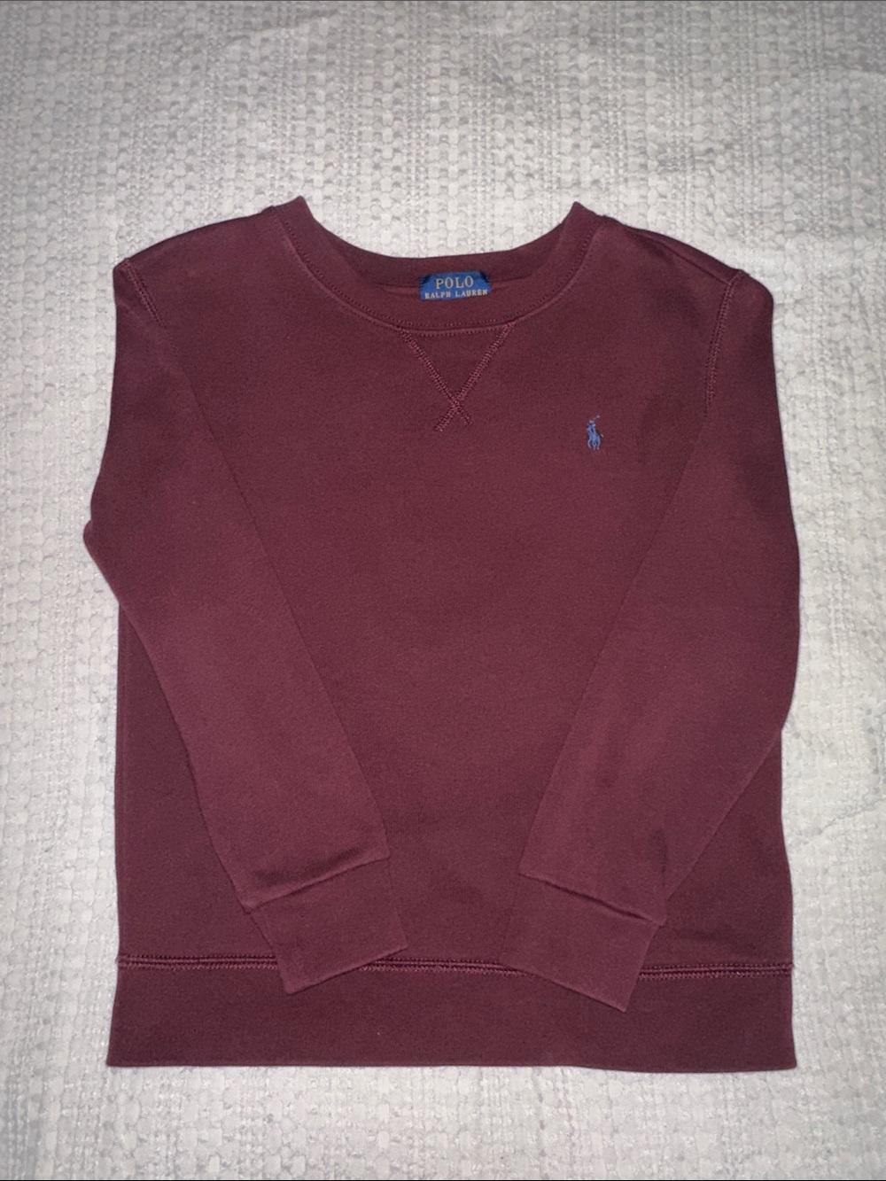 Polo by Ralph Lauren Boys’ Crewneck Sweatshirt - Maroon with Blue Pony